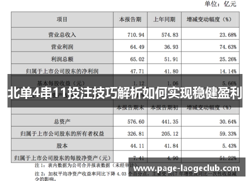 北单4串11投注技巧解析如何实现稳健盈利
