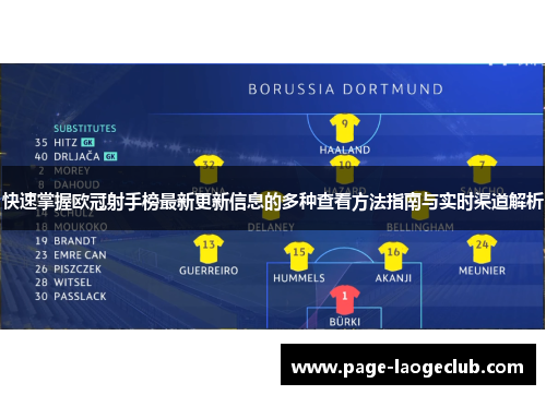 快速掌握欧冠射手榜最新更新信息的多种查看方法指南与实时渠道解析 快速掌握欧冠射手榜最新更新信息的多种查看方法指南与实时渠道解析